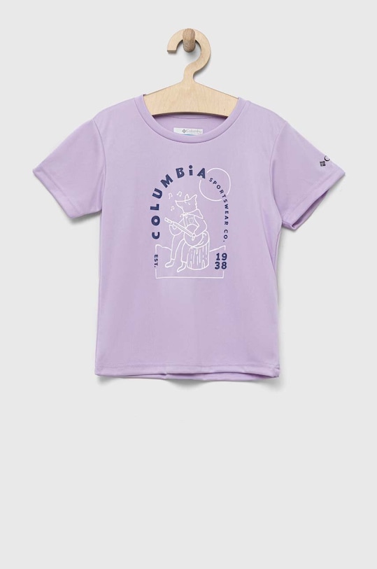 Dječja majica kratkih rukava Columbia Mirror Creek Short Sleeve Graphic Shirt okrugli ljubičasta 1989701.PPYX
