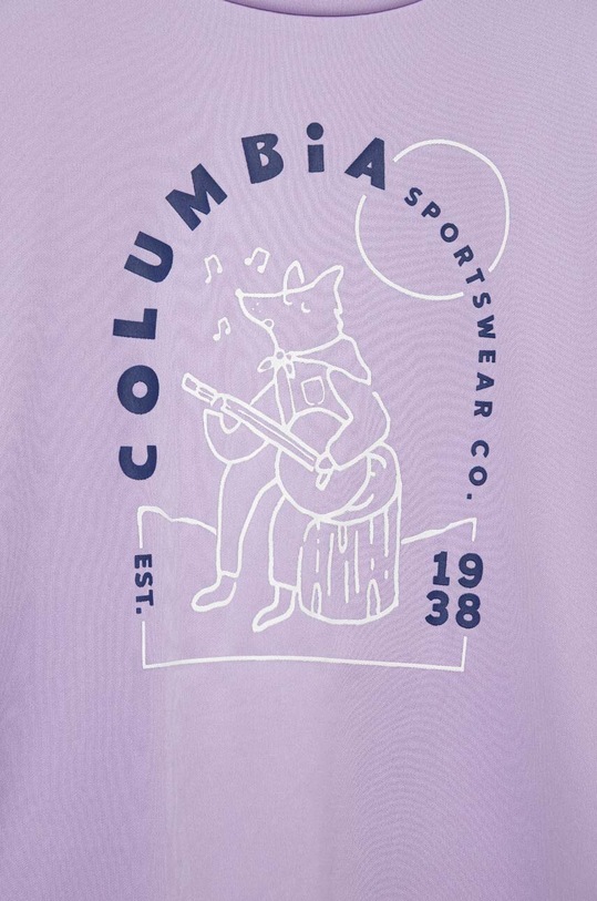 Dziewczynka Columbia t-shirt dziecięcy Mirror Creek Short Sleeve Graphic Shirt 1989701.PPYX fioletowy