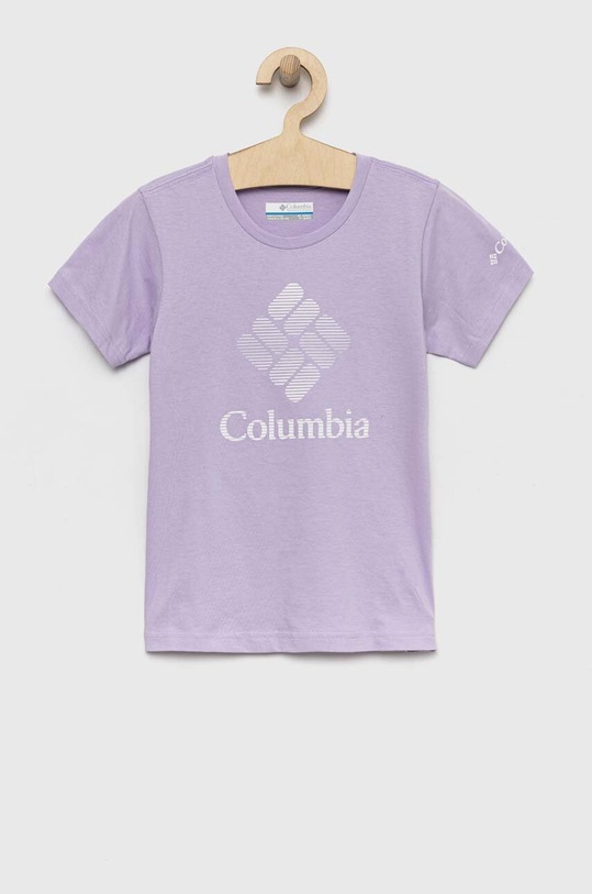 Dětské bavlněné tričko Columbia Mission Lake Short Sleeve Graphic Shirt kulatý fialová 1989791.PPYX