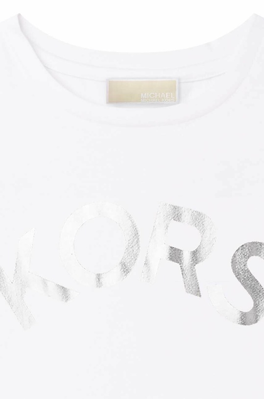 Dziewczynka Michael Kors t-shirt bawełniany dziecięcy R15163.114.150 biały