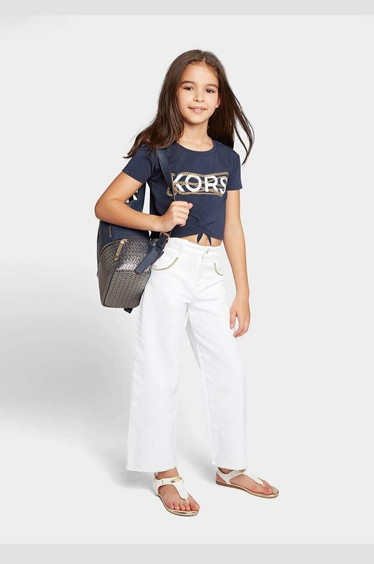 Michael Kors t-shirt bawełniany dziecięcy nadruk granatowy R15188.156