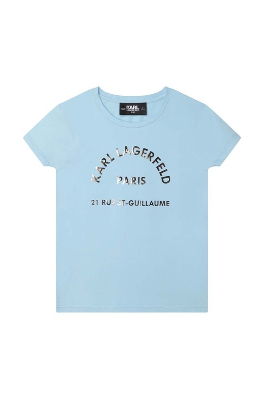 Karl Lagerfeld t-shirt bawełniany dziecięcy aplikacja niebieski Z15412.156.162