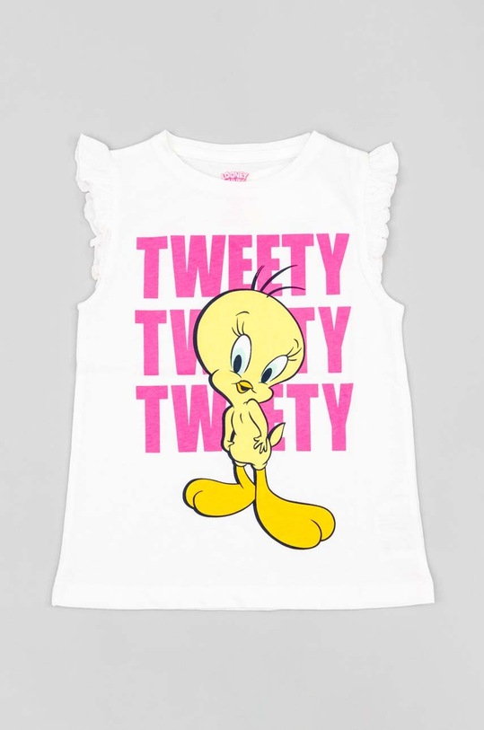 zippy t-shirt bawełniany dziecięcy x Warner Bros ZKGAP0303.23034 biały SS23