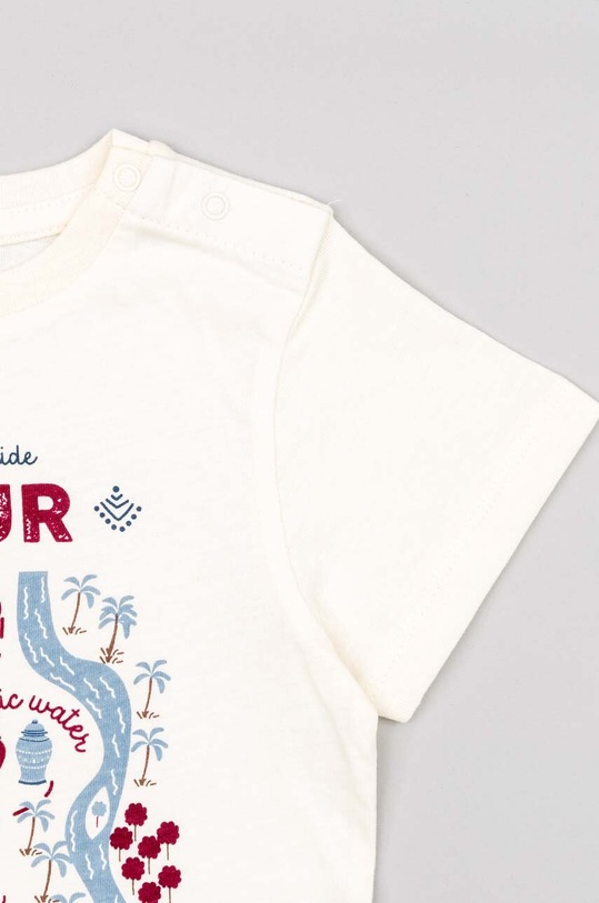 Bavlněné dětské tričko zippy béžová ZBBAP0303.23024