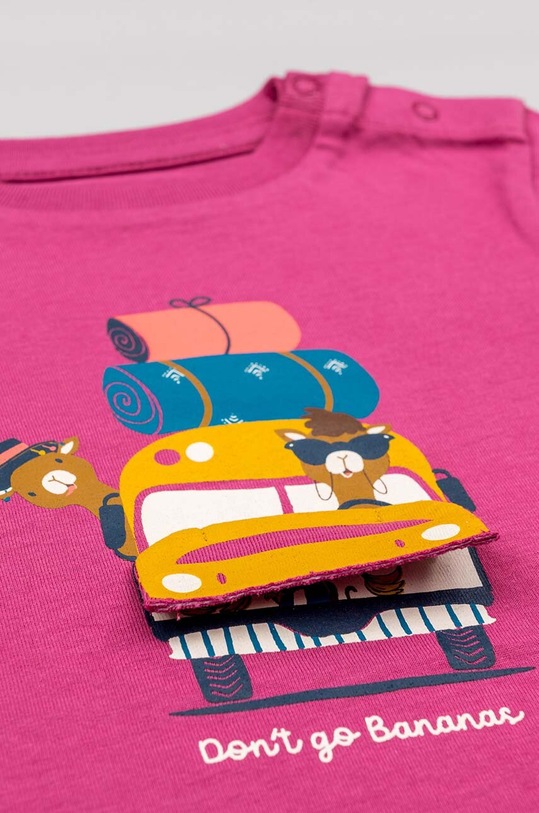 Dziewczynka zippy t-shirt bawełniany niemowlęcy ZBBAP0303.23024 fioletowy