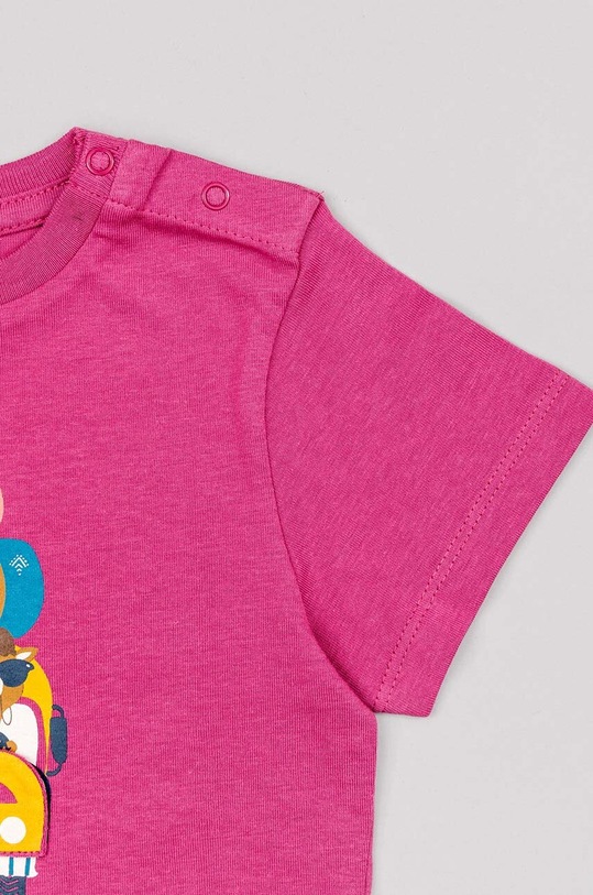 zippy t-shirt bawełniany niemowlęcy ZBBAP0303.23024 fioletowy