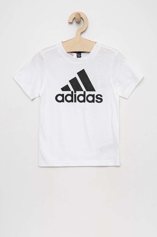 Dětské bavlněné tričko adidas LK BL CO IC3830 bílá SS23