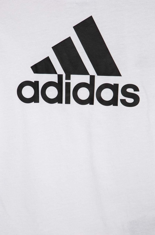 Παιδικό βαμβακερό μπλουζάκι adidas LK BL CO λευκό IC3830