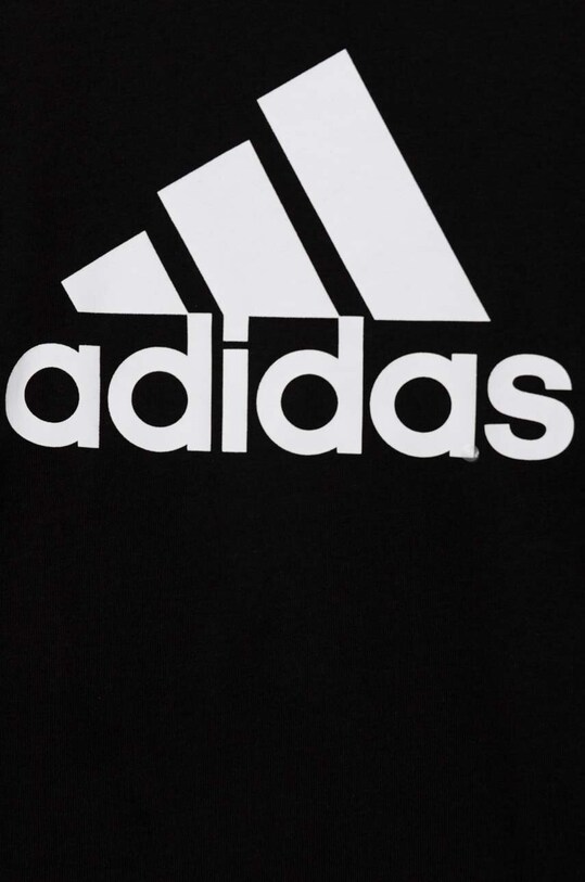 Παιδικό βαμβακερό μπλουζάκι adidas U BL μαύρο IC6855