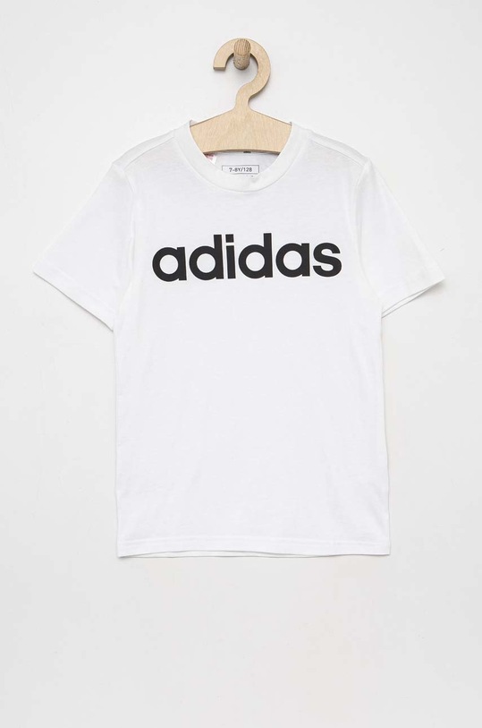 Παιδικό βαμβακερό μπλουζάκι adidas U LIN IC9969 λευκό SS23