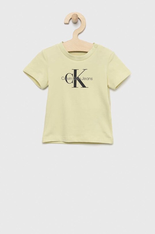 Calvin Klein Jeans t-shirt dziecięcy z elastanem zielony IN0IN00001.PPYX