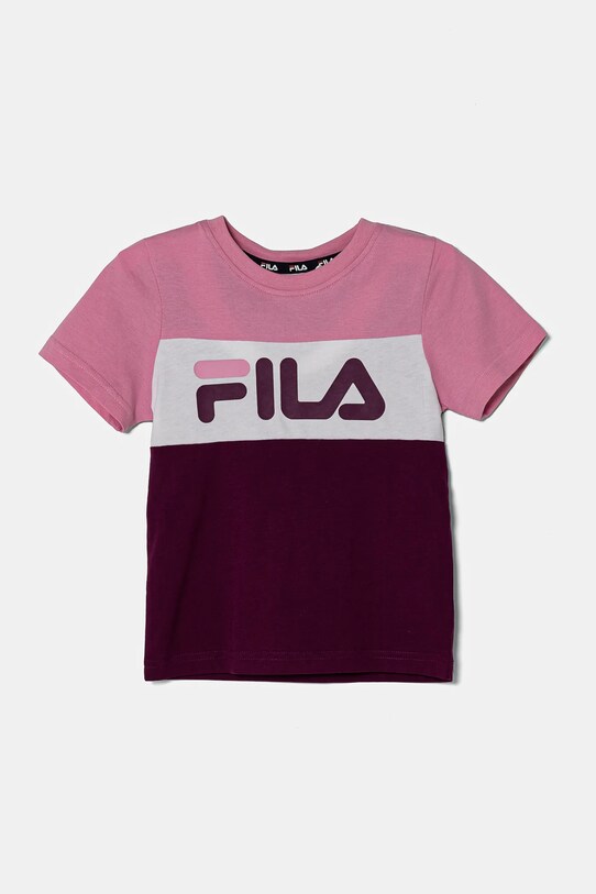 Дитяча бавовняна футболка Fila візерунок рожевий FAK0127