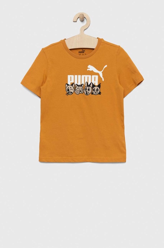 Puma t-shirt in cotone per bambini ESS+ MATES Tee girocollo giallo 67334630.PPYX