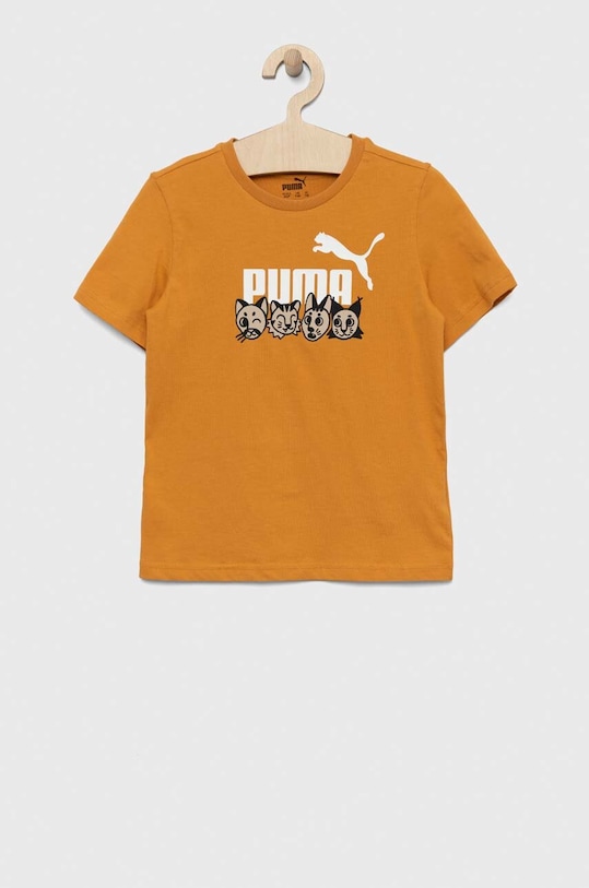 Puma t-shirt in cotone per bambini ESS+ MATES Tee girocollo giallo 67334630.PPYX