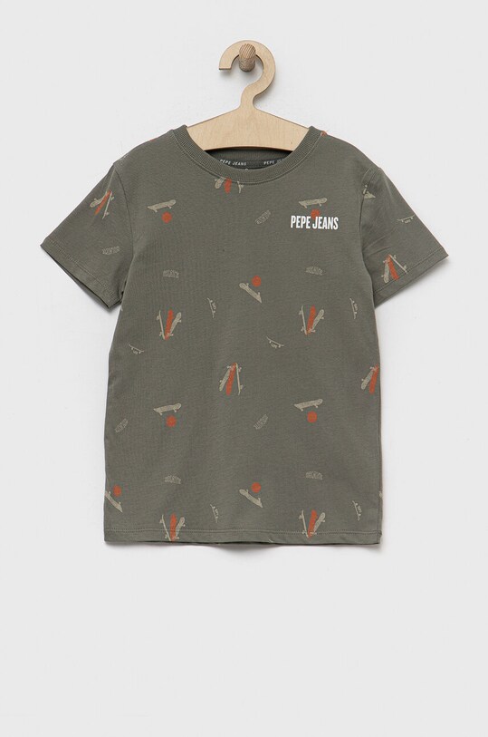 Pepe Jeans t-shirt bawełniany dziecięcy wzorzyste zielony PB503515