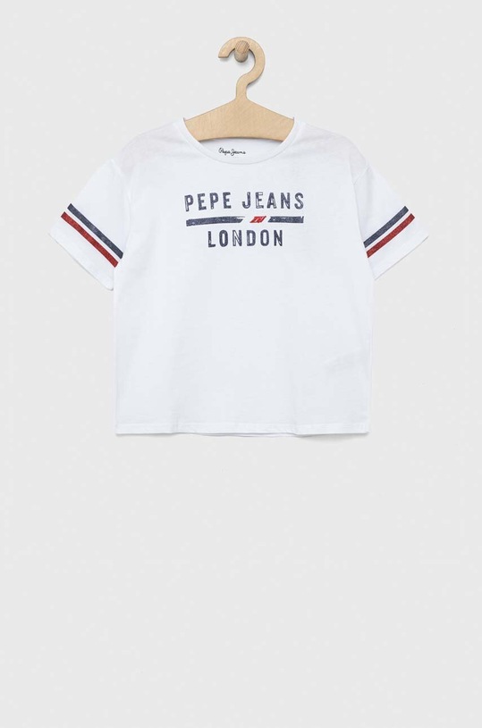 Pepe Jeans t-shirt bawełniany dziecięcy nadruk biały PG502942