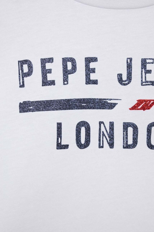 Chłopiec Pepe Jeans t-shirt bawełniany dziecięcy PG502942 biały