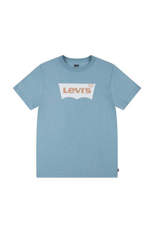 Παιδικό βαμβακερό μπλουζάκι Levi's στάμπα μπλε 8E8157