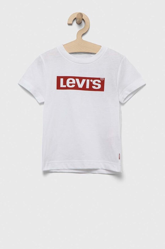 Dječja pamučna majica kratkih rukava Levi's print bijela 8EE551