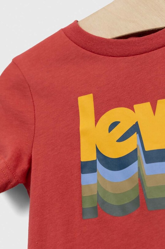 Chłopiec Levi's t-shirt bawełniany dziecięcy 8EH892 czerwony