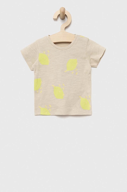 Pamučna majica kratkih rukava za bebe United Colors of Benetton pamuk bež 3F93A102L.W.SEASONAL