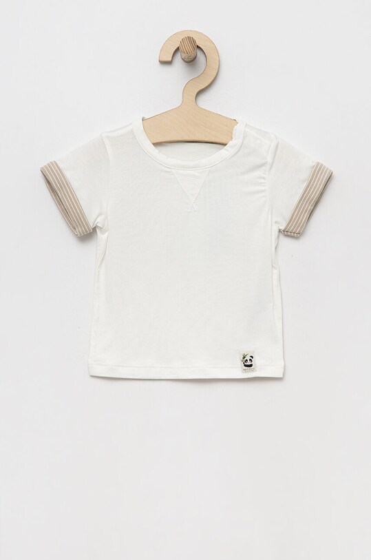 Μπλουζάκι μωρού United Colors of Benetton με ελαστάν μπεζ 3SLKA1026.W.SEASONAL