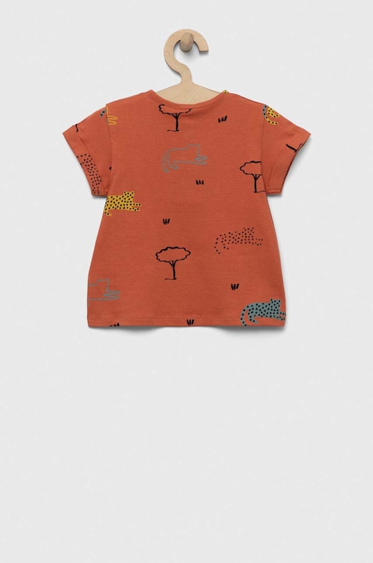 Μωρό βαμβακερό μπλουζάκι United Colors of Benetton 3ZCTAQ00F.W.SEASONAL καφέ SS23