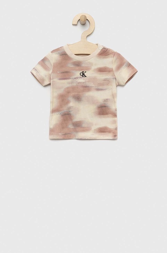 Calvin Klein Jeans t-shirt dziecięcy wzorzyste beżowy IN0IN00067.PPYX