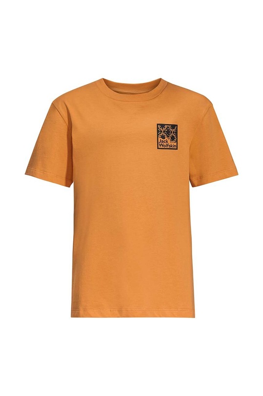 Jack Wolfskin tricou de bumbac pentru copii TEEN EXPLORING T B print galben 1609851.New