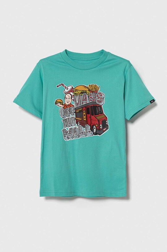 Vans t-shirt bawełniany dziecięcy VAN DOREN BBQ SS WATERFALL nadruk turkusowy VN00081YZ6R1