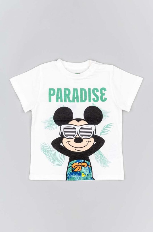 zippy t-shirt bawełniany dziecięcy x Disney nadruk biały ZBBAP0303.23006
