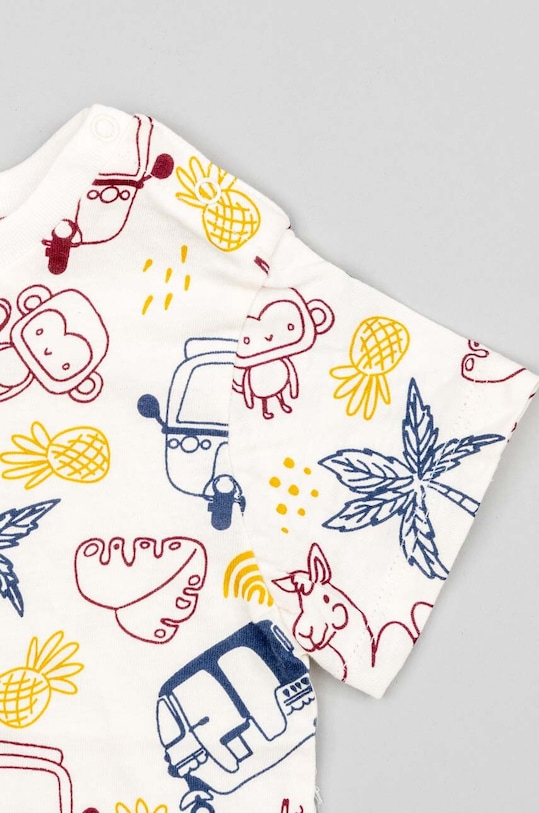 Chłopiec zippy t-shirt bawełniany dziecięcy ZBBAP0303.23025 beżowy