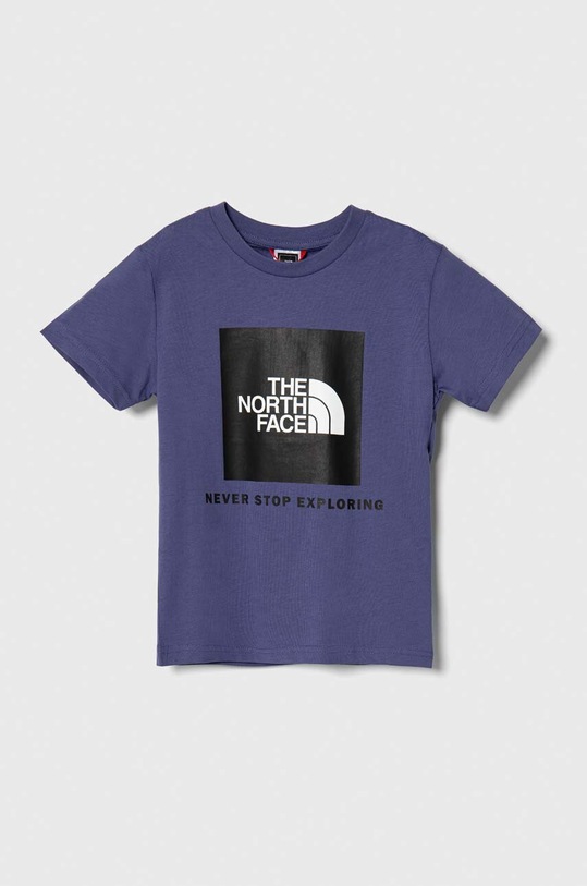 The North Face t-shirt bawełniany dziecięcy nadruk niebieski NF0A82E9