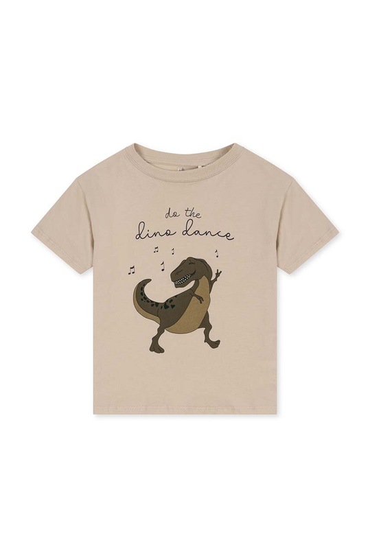 Konges Sløjd t-shirt bawełniany dziecięcy nadruk beżowy KS4674