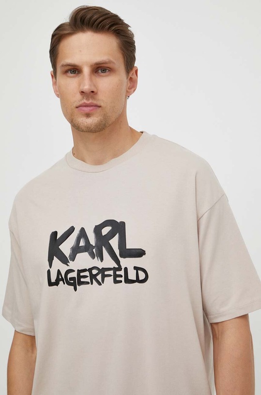 Karl Lagerfeld t-shirt beżowy 531221.755280
