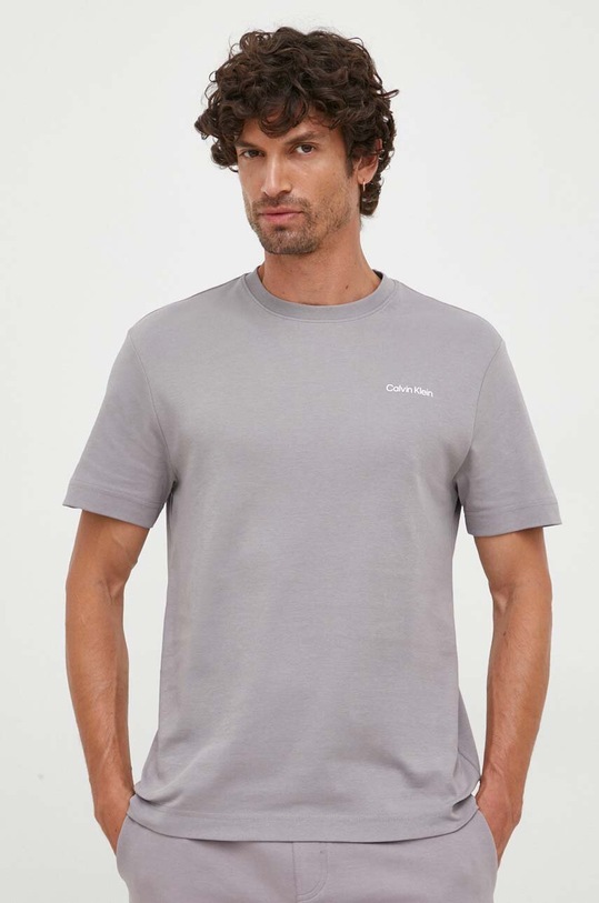 Calvin Klein t-shirt bawełniany nadruk szary K10K109894.PPYX