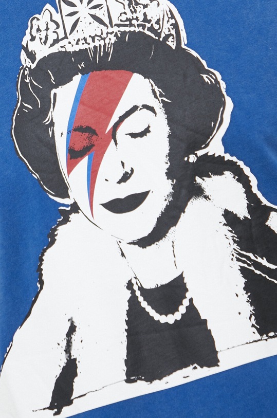 Guess t-shirt bawełniany x Banksy M3RI1U.KBDL0 niebieski