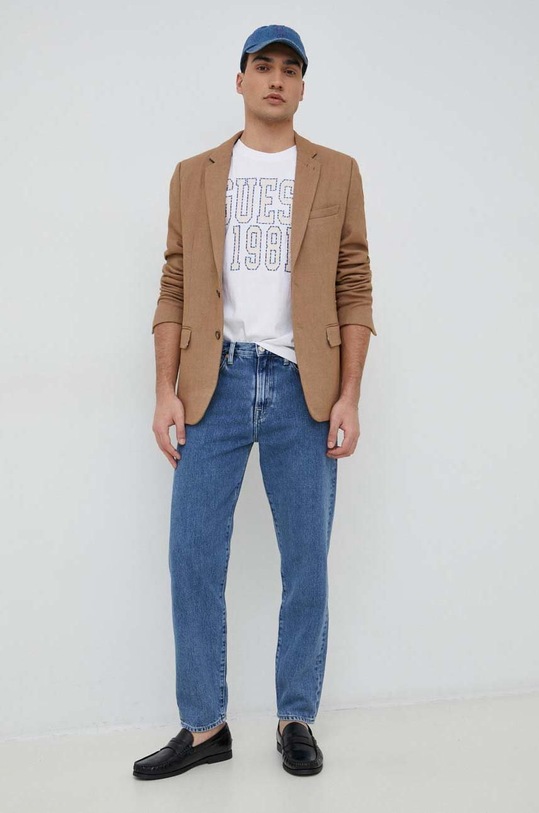 Памучна тениска Guess M3RI14.K8FQ4 бял SS23
