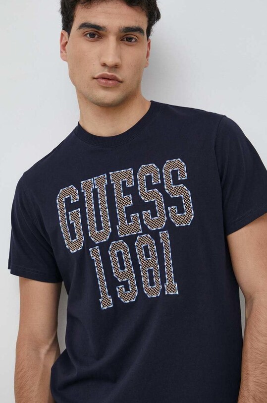 Guess t-shirt bawełniany granatowy M3RI14.K8FQ4