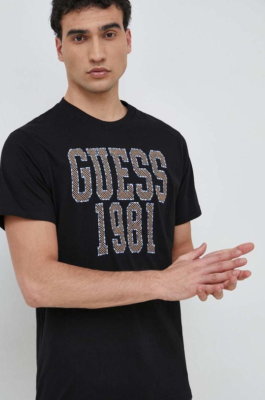 Бавовняна футболка Guess regular чорний M3RI14.K8FQ4