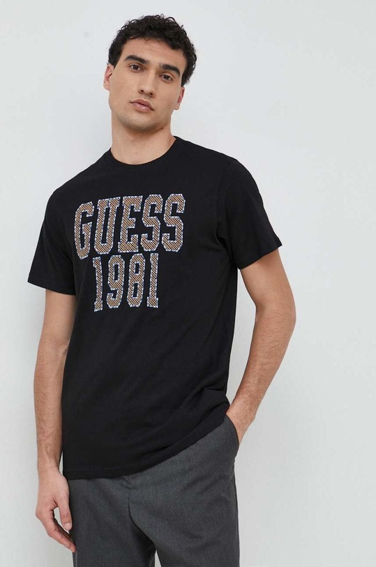 Бавовняна футболка Guess чорний M3RI14.K8FQ4