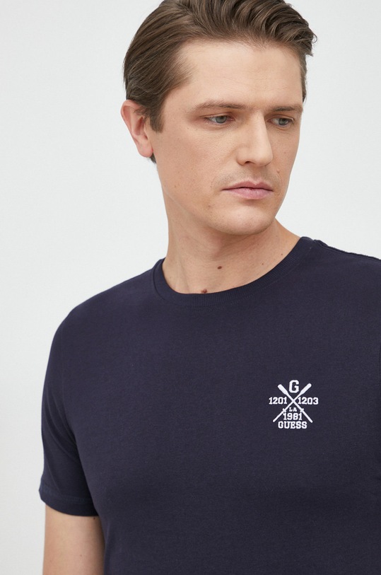 Guess t-shirt bawełniany granatowy M3RI18.I3Z14