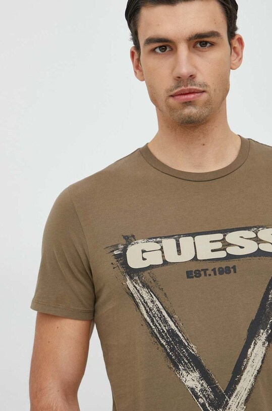 Бавовняна футболка Guess бавовна зелений M3RI64.KBDL0