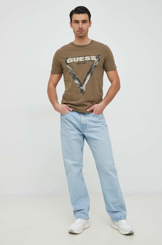 Бавовняна футболка Guess M3RI64.KBDL0 зелений SS23