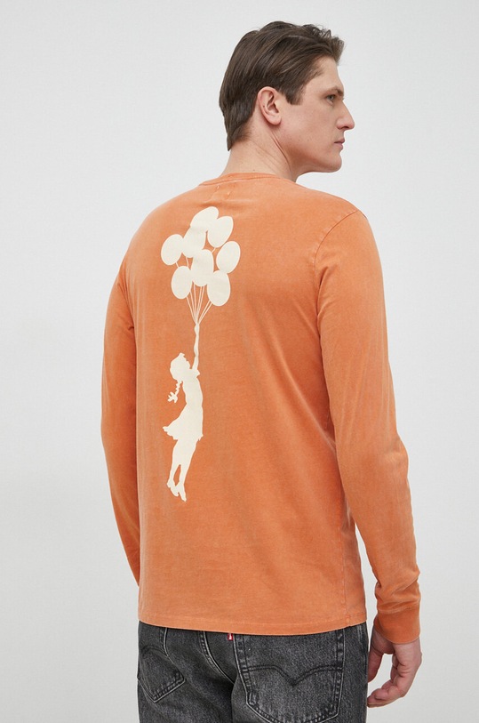 Oblečenie Bavlnené tričko s dlhým rukávom Guess x Brandalised M3RI1T.KBDL0 oranžová
