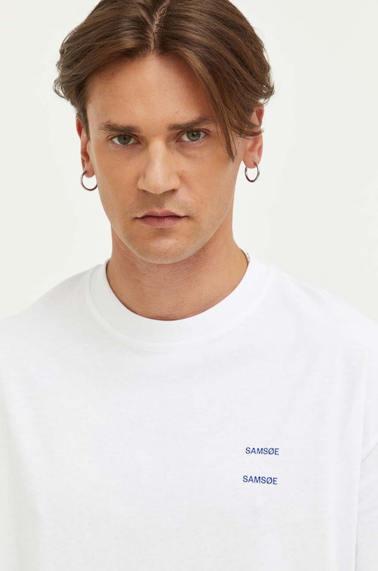 Samsoe Samsoe t-shirt bawełniany JOEL biały M22300126