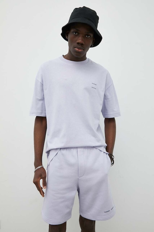 Samsoe Samsoe tricou din bumbac uni violet M22300126