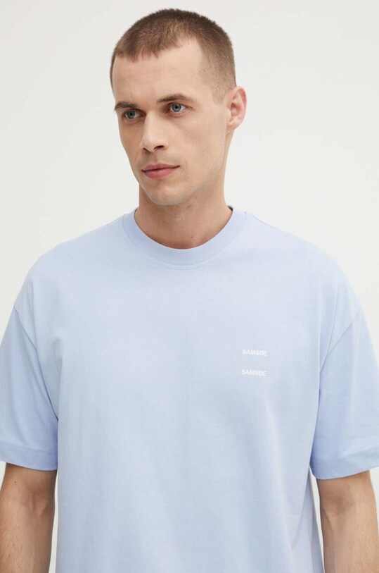 Samsoe Samsoe t-shirt bawełniany JOEL bawełna niebieski M22300126