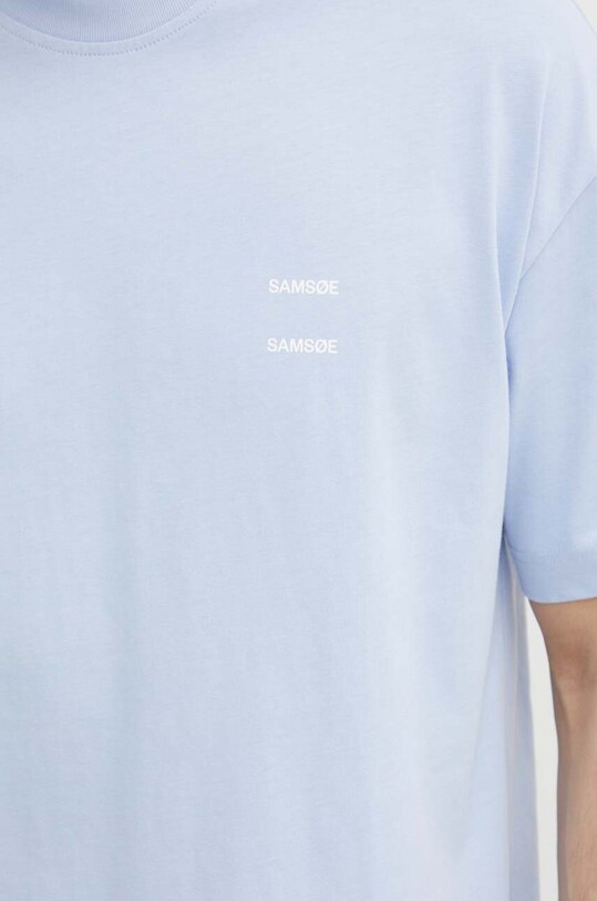 Samsoe Samsoe t-shirt bawełniany JOEL M22300126 niebieski