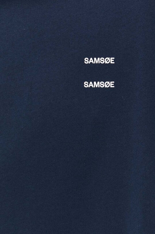 Bavlněné tričko Samsoe Samsoe JOEL M22300126 námořnická modř